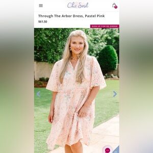 Chic Soul Pastel Pink Floral Tiered V-Neck Dress